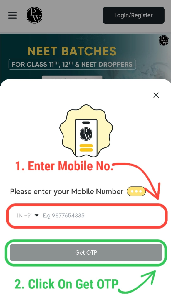 Step 3: Enter Mobile Number